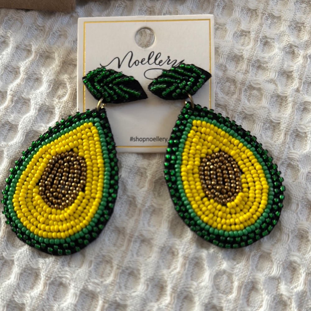 Noellery Green and Yellow Avocado Earrings
